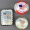 Group of 3 : Patriotic Glass Paperweights