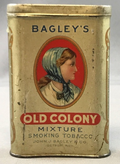Vintage "Old Colony" Vertical Smoking Tobacco Tin