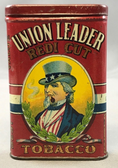 Vintage "Union Leader Redi Cut" Vertical Tobacco Tin