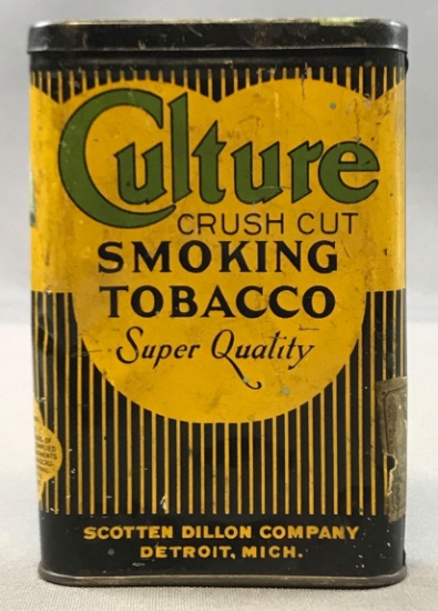Vintage "Culture Crush Cut" Vertical Tobacco Tin