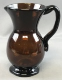 Antique (c. 1830s) Amber Glass Milk Pitcher w/ Applied Handle
