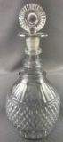 Antique Clear Glass Blown Decanter w/ Stopper