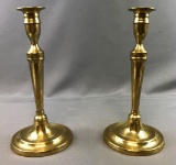 Antique brass push up candlesticks