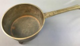 Antique (c. 1750s) Heavy Bell Brass Footed Pan w/ Handle