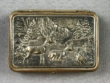 Antique Tin Repousse Advertising Match Safe