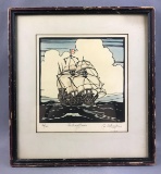 Vintage Signed/Numbered Print on Paper : The Mayflower