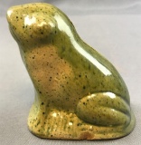 Vintage (c. 1939) Yellow Ware Frog Bank