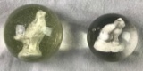 Group of 2 : Antique Sulphide Marbles