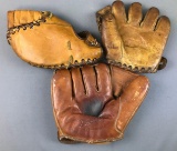 Group of 3 : Vintage Baseball Gloves