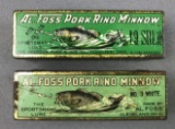 Group of 2 : Vintage Al Foss Fishing Lures in Original Tin Boxes