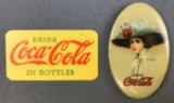 Antique (c. 1910) Coca Cola Advertising : Pocket Mirror + Tag