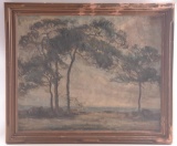 Impressionist Oil on Canvas in Vintage Frame