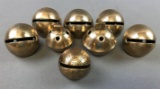 Group of 8 : Antique Brass Sleigh Bells