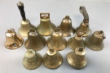Group of 12 : Vintage and Antique Brass Bells