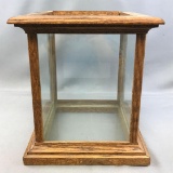 Vintage Wood and Glass Display Showcase