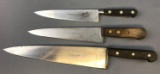 Group of 3 : Vintage Wooden Handled Chef's Knives