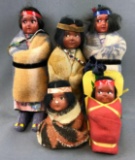 Group of 5 : Native American Dolls