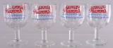 Group of 4 : Vintage Hamm's Advertising Goblet Beer Glasses