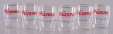 Group of 6 : Vintage Hamm's Script Barrel Advertising Beer Glasses