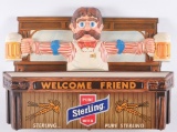 Vintage Sterling Beer Light-up Advertising Bartender Sign