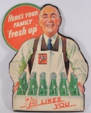 Vintage 7 Up Advertising Cardboard Countertop Standee