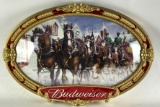 Budweiser Advertising Clydesdale Wagon Beer Sign