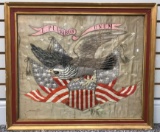 Framed Patriotic Silk Embroidery