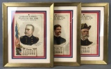 Group of 3 : Antique Framed, Mounted, and Matted Patriotic Advertising Calendars