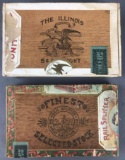 Group of 2 : Antique Cigar Boxes - The Illinois and Rail Splitter
