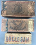 Group of 3 : Antique Cigar/Tobacco Wooden Boxes