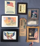 Collection of 7 : Vintage Advertising Items Featuring Flag, Country, and Patriotism