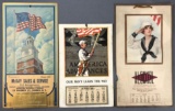 Group of 3 : Antique (1919) and Vintage (1923 and 1943) Patriotic Advertising Calendars