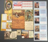 Group of 14 : Antique and Vintage (1899-1944) Patriotic Advertising Calendars