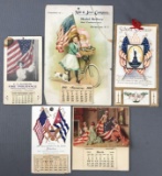 Group of 5 : Antique (1898-1919) Patriotic Advertising Calendars