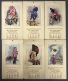 Group of 6 : Antique (1917, 1918) Patriotic Advertising Calendar Pages
