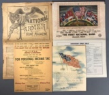 Group of 4 : Antique (1899) and Vintage (1937-1946) Prints, Calendar and more