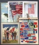 Group of 5 : Vintage Patriotic Prints