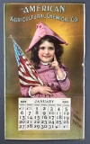 Antique (1901) Patriotic Advertising Calendar