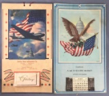 Group of : 2 Vintage (1943) Patriotic Advertising Calendars