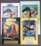 Group of 4 : Vintage 1940s Patriotic Advertising Calendars