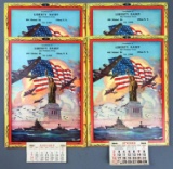 Group of 4 : Vintage (1944) Patriotic Advertising Calendars