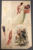 Group of 6 : Antique (1901, 1903) Patriotic Advertising Calendar Pages