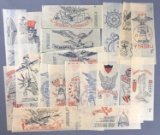 Group of 20 : Vintage WWII Cracker Jack Patriotic Iron-on Patches