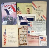 Collection of 13 : Assorted Patriotic Pieces - Sheet Music, Comic Books, Posters + more