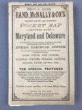 Antique (1895) Rand McNally Pocket Map of Maryland and Delaware