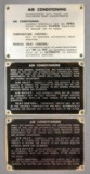 Group of 3 : Vintage Metal Placards - Air Conditioning/ Heating Instruction for Railroad Passengers