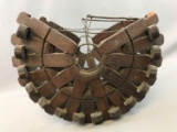 Antique (1920) Interlocking Pine Clothespin Basket