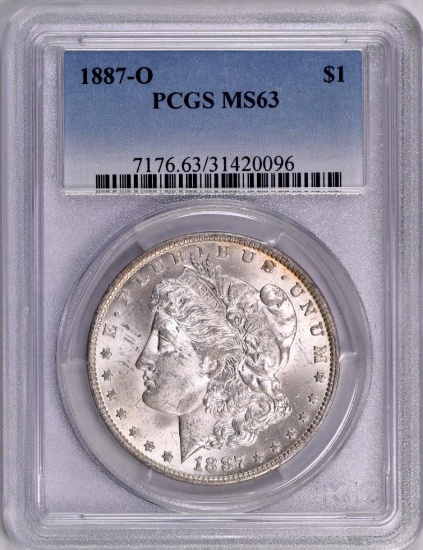 1887 O Morgan Silver Dollar (PCGS) MS63.