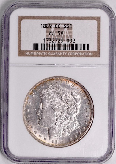 1889 CC Morgan Silver Dollar (NGC) AU58.