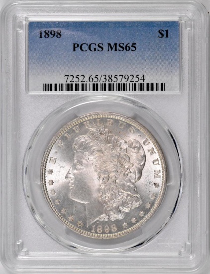 1898 P Morgan Silver Dollar (PCGS) MS65.